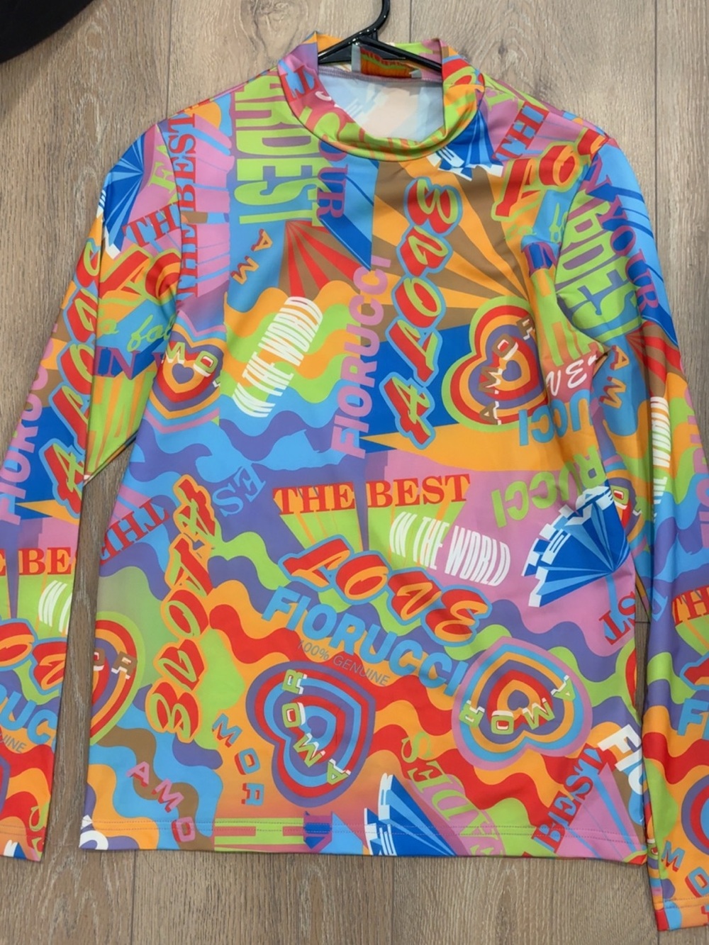 Fiorucci Rainbow Graphic Long Sleeve Tee in Orange, Blue, Green